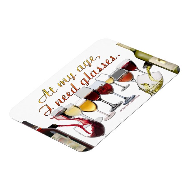 SlipperyJoe's Wine Glasses fermented grapes wine p Magnet (Left Side)