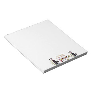 SlipperyJoe's Wine Glasses fermented grapes wine p Notepad