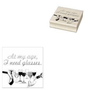 SlipperyJoe's Wine Glasses fermented grapes wine p Rubber Stamp