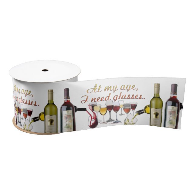 SlipperyJoe's Wine Glasses fermented grapes wine p Satin Ribbon (Spool)
