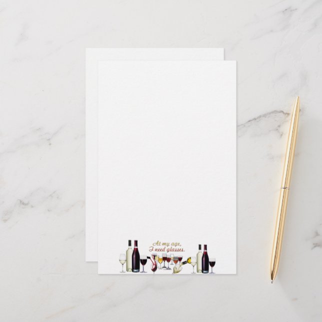 SlipperyJoe's Wine Glasses fermented grapes wine p Stationery (Front/Back In Situ)