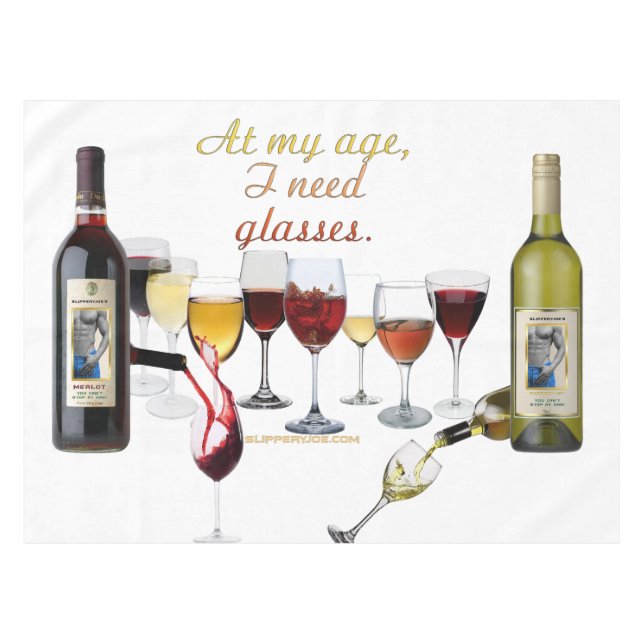 SlipperyJoe's Wine Glasses fermented grapes wine p Tablecloth (Front (Horizontal))