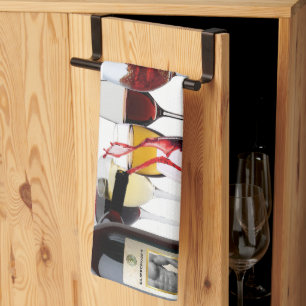 SlipperyJoe's Wine Glasses fermented grapes wine p Tea Towel