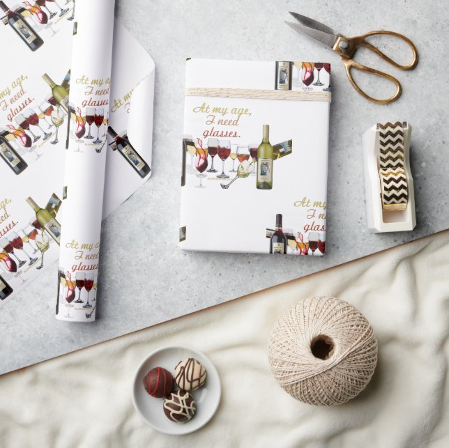 SlipperyJoe's Wine Glasses fermented grapes wine p Wrapping Paper (Crafts)