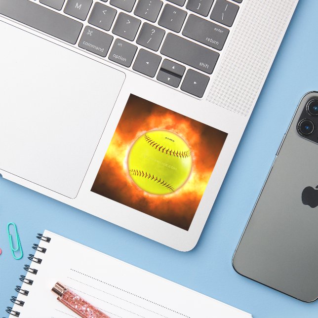 SlipperyJoe's yellow softball fireball flames rasp (Laptop w/ iPhone)