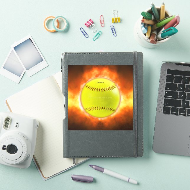 SlipperyJoe's yellow softball fireball flames rasp (iPad Cover)