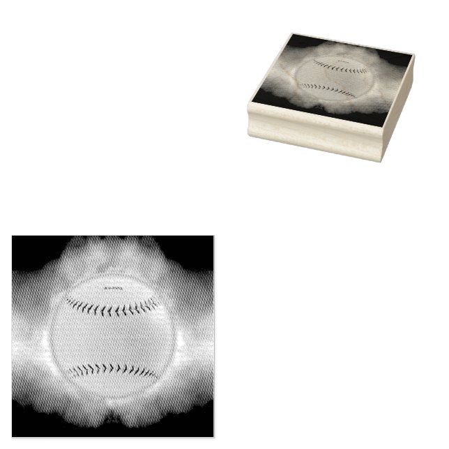 SlipperyJoe's yellow softball fireball flames rasp Rubber Stamp (Stamped)