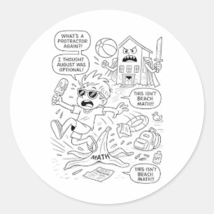 Slipping Into School Mode – Funny Summer Brain Car Classic Round Sticker