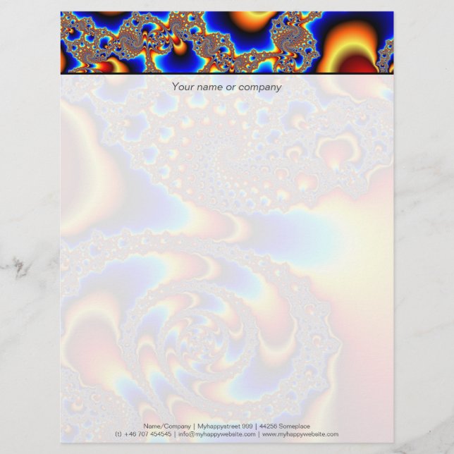 Slipping Through - Fractal Art Customized Letterhead (Front)