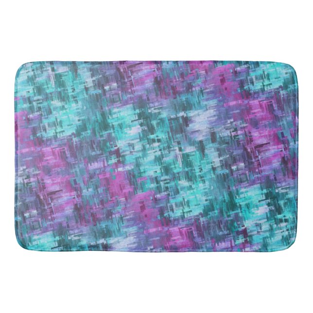 slipstream digihatch - teal and purple : bath mat (Front)