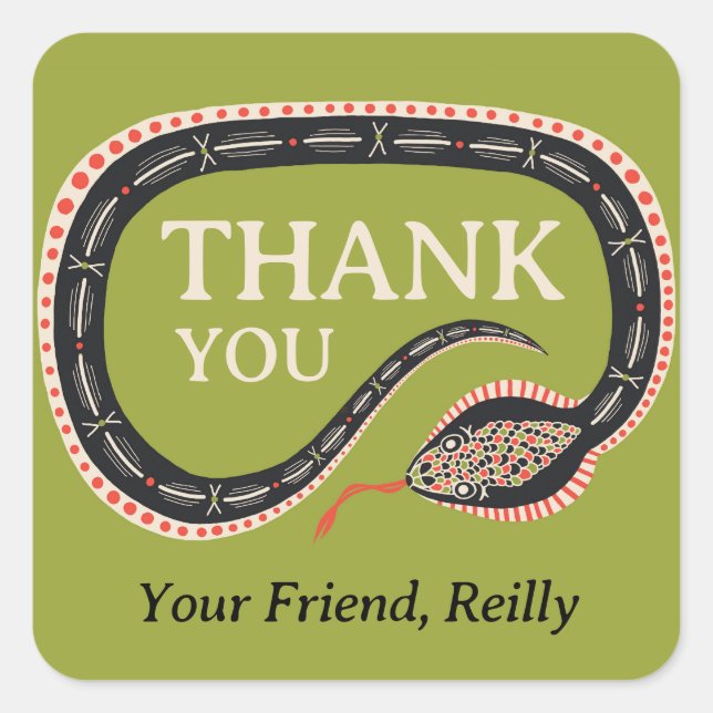 Slither Snake Kid's Birthday Party Sticker (Front)