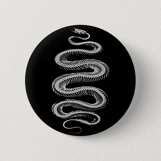 Slithering Snake Skeleton 6 Cm Round Badge (Front)