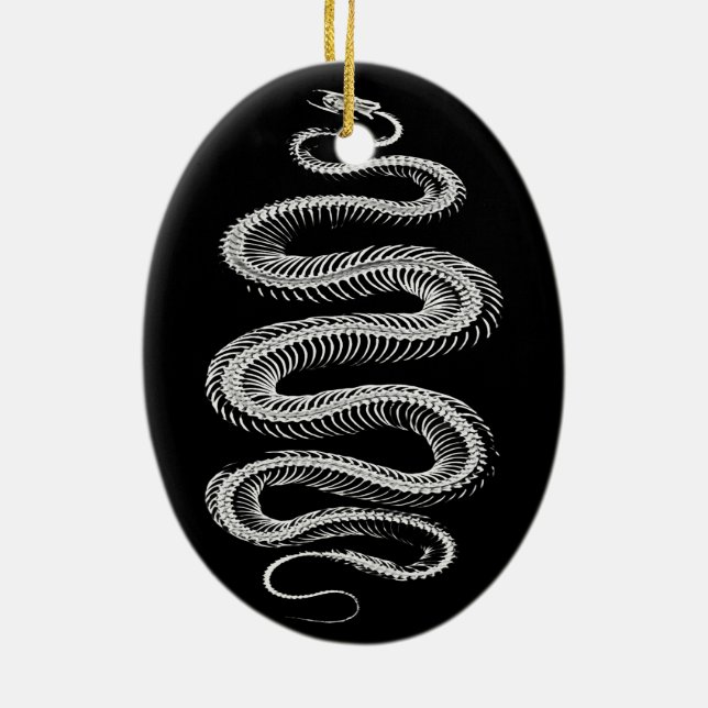 Slithering Snake Skeleton Ceramic Tree Decoration (Back)