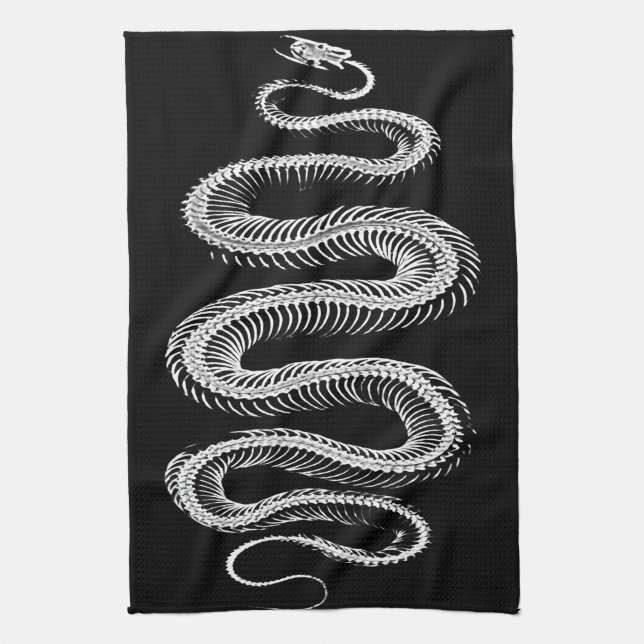 Slithering Snake Skeleton Tea Towel (Vertical)