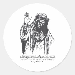 Sliver Mask King Baldwin Iv Meme The Leper King Wa Classic Round Sticker