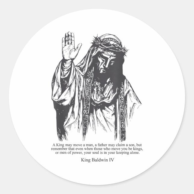 Sliver Mask King Baldwin Iv Meme The Leper King Wa Classic Round Sticker (Front)