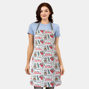 Slo Ho Ho Merry Slothmas Funny Christmas Chef Apron