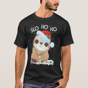 Slo Ho Ho Sloth Xmas Santa Slothmas Sloth Christma T-Shirt