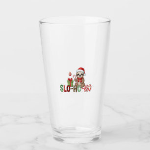 Slo Ho Ho Xmas Sloth 2 Glass
