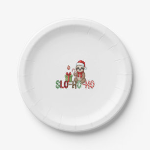 Slo Ho Ho Xmas Sloth 2 Paper Plate