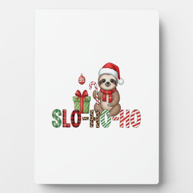 Slo Ho Ho Xmas Sloth 2 Plaque (Front)