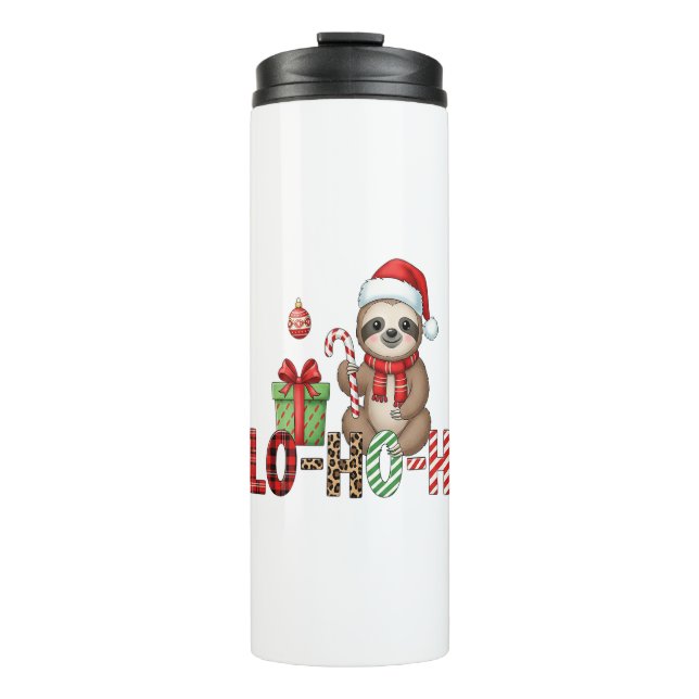 Slo Ho Ho Xmas Sloth Thermal Tumbler (Front)
