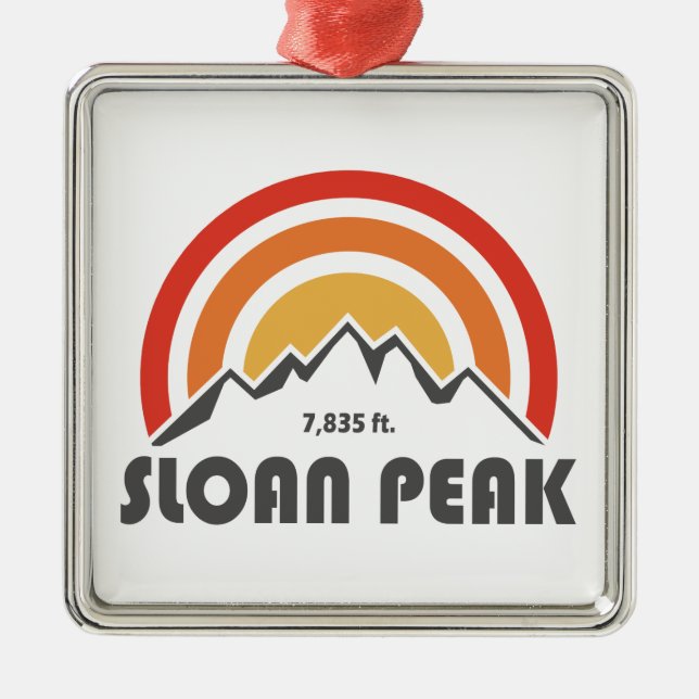 Sloan Peak Washington Metal Tree Decoration (Front)