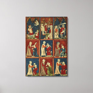 Sloane 1977 fol.2V Medical and biblical scenes, fr Canvas Print