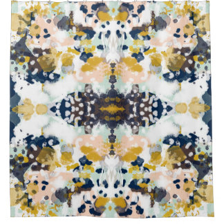 Sloane abstract paintned painterly shower curtain