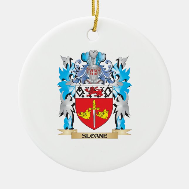 Sloane Coat of Arms - Family Crest Ceramic Tree Decoration (Front)