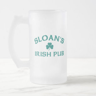 Sloan's Irish Pub  Frosted Glass Beer Mug