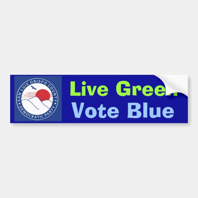 SLOCDP Live Green Vote Blue Bumper Sticker (Front)