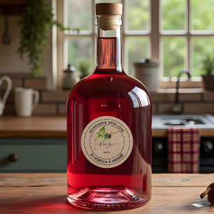 Sloe Gin Kraft Colour with Vintage Illustration  Classic Round Sticker