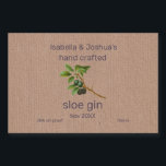 Sloe Gin label on Kraft Colour Paper<br><div class="desc">Hand crafted Sloe Gin label ,  This design features a vintage illustration of a sloe branch. Editable templates have set up ready for you to personalise and customise . Give your homemade gifts the finishing touch .</div>
