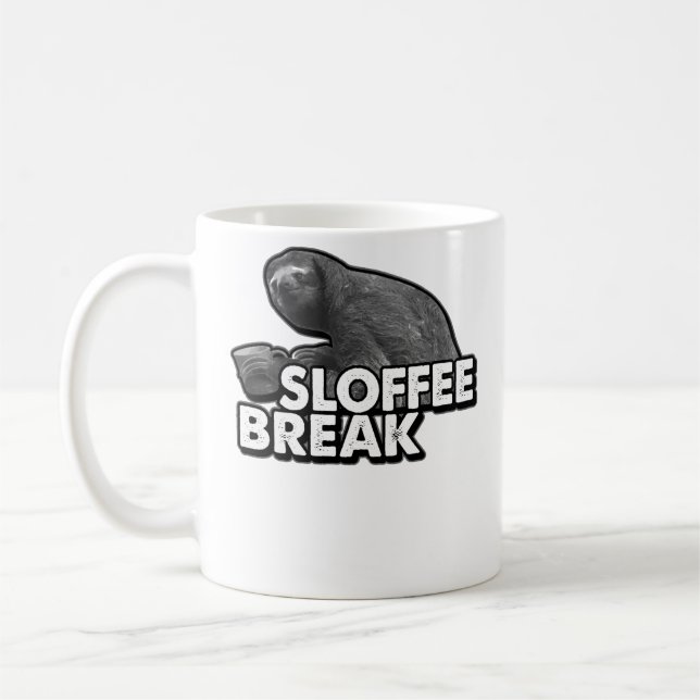 Slofee Break Sloth Coffee For Animal Sloth Lovers Coffee Mug (Left)