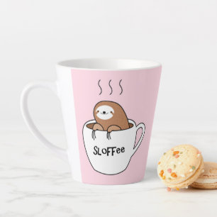 Sloffee Coffee Sloth Cartoon Animal Latte Mug