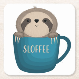 Sloffee! Square Paper Coaster