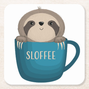 Sloffee! Square Paper Coaster