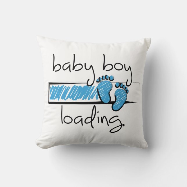 Slogan baby boy is loading. baby boy turnout cushion (Front)