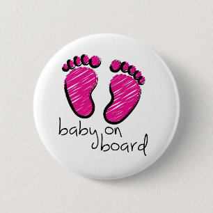 Slogan baby girl on board 6 cm round badge