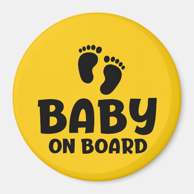Slogan baby on board - baby aan boord, in auto.  magnet (Front)
