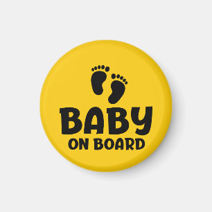 Slogan baby on board - baby aan boord, in auto. magnet