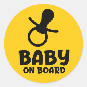 Slogan baby on board — baby on board, in car.  classic round sticker