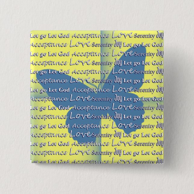 Slogan Butterfly 15 Cm Square Badge (Front)