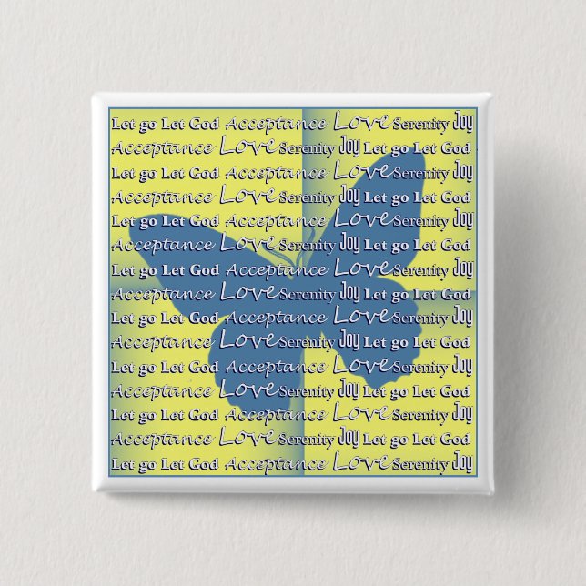 Slogan Butterfly 15 Cm Square Badge (Front)