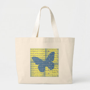 Slogan Butterfly Large Tote Bag