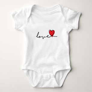 Slogan love. Hard, heart. Valentine's Day. Baby Bodysuit