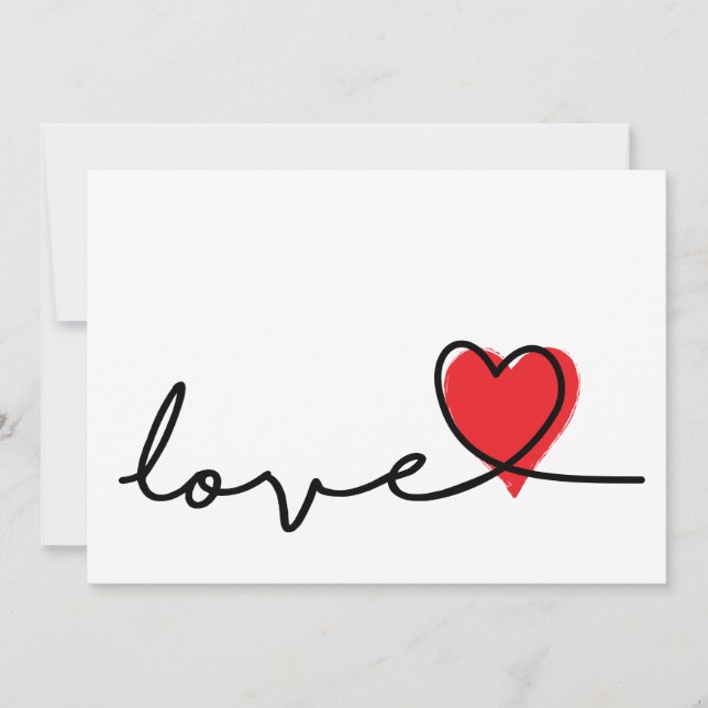 Slogan love. Valentine's birthday wish card with h (Front)