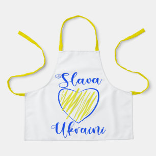 Slogan Slava Ukraini Glory to Ukraine heart   Apron