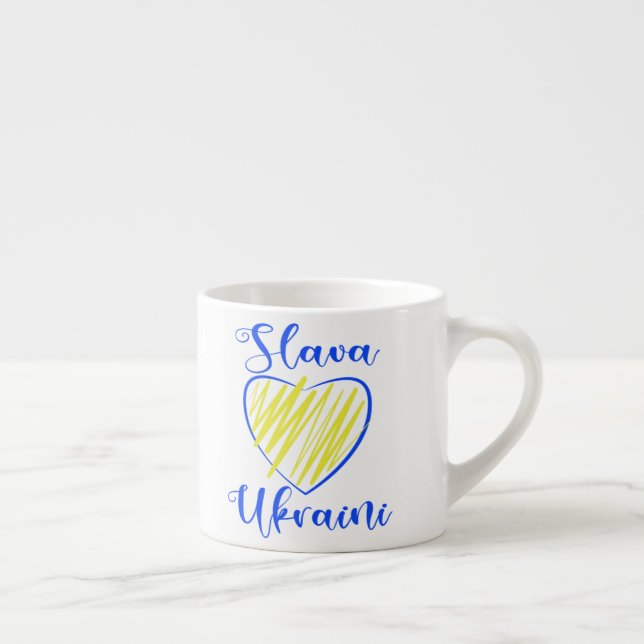 Slogan Slava Ukraini Glory to Ukraine heart   Espresso Cup (Right)